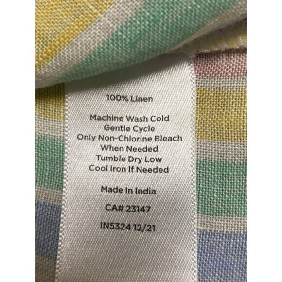 Talbots Sleeveless Notched Jewel Neck 100% Linen Multicolor Striped Size S/P - Picture 5 of 5